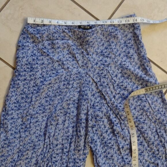 Nic+Zoe Palazzo Waterfall wide leg pants blue pattern - Picture 5 of 11